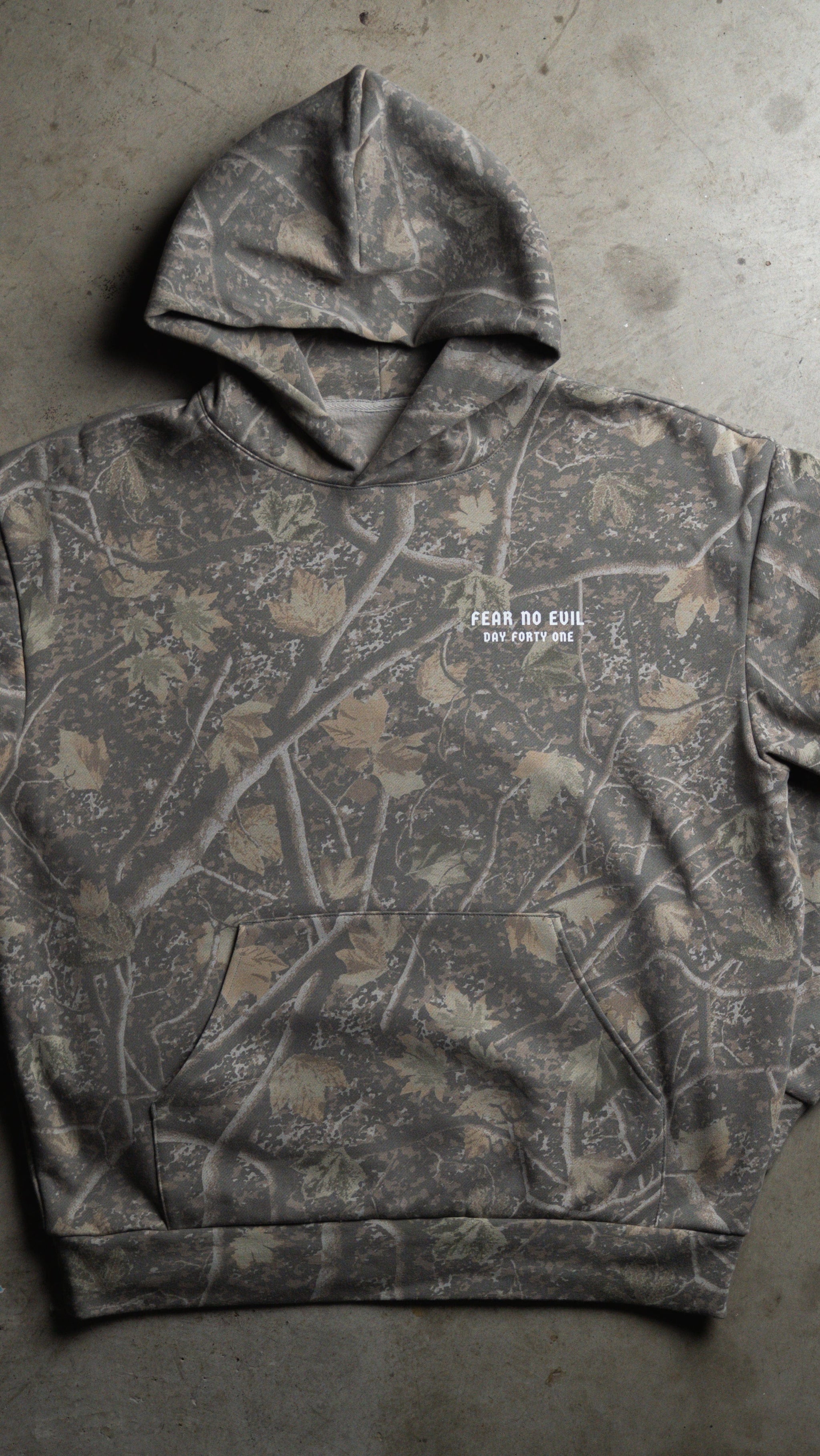 Fear No Evil Camo Hoodie (LIMITED) – Day Forty One